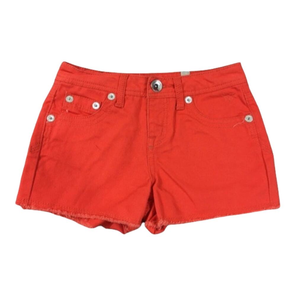 Justice Girls Shorts Size 10 Orange‎ Denim Raw Hem Cotton NEW